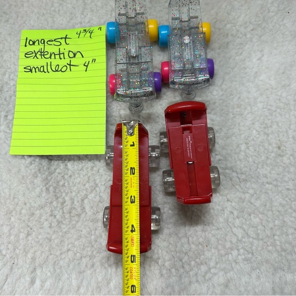 Build-A-Bear skates 2 pairs glitter multi colored and red with clear wheels - Picture 14 of 16